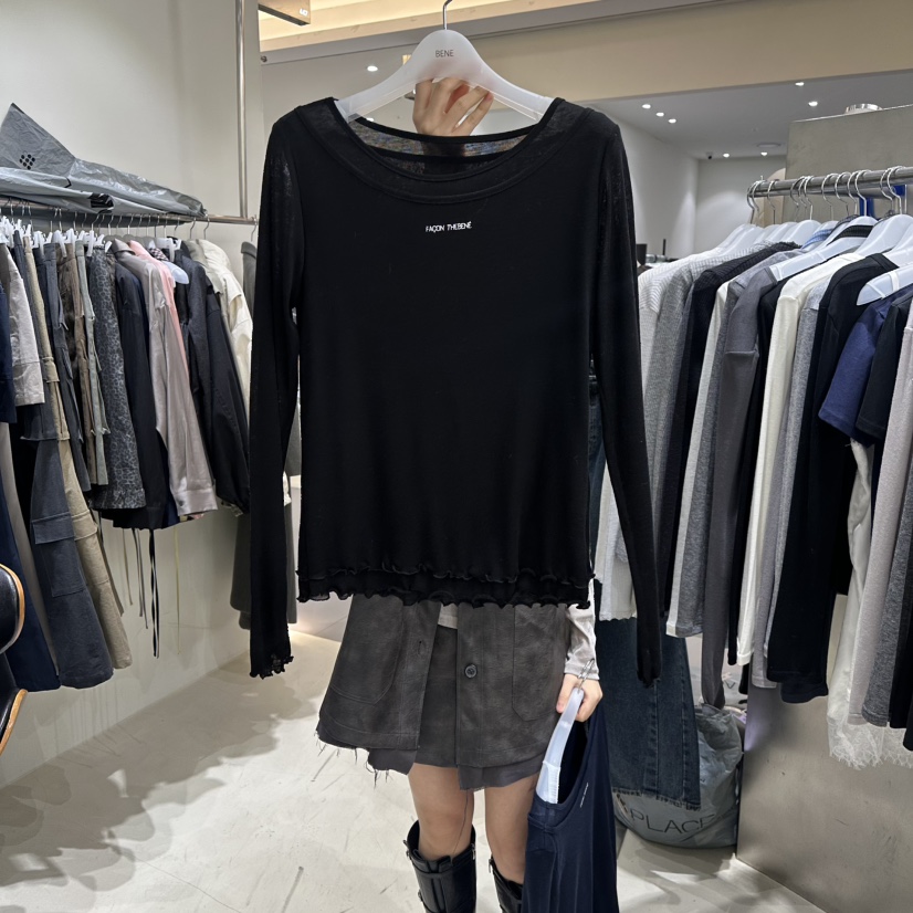 BENE韓國直郵女士新款真品休閑26春夏職業時尚推薦長袖T恤BENE長袖T恤圖色6
