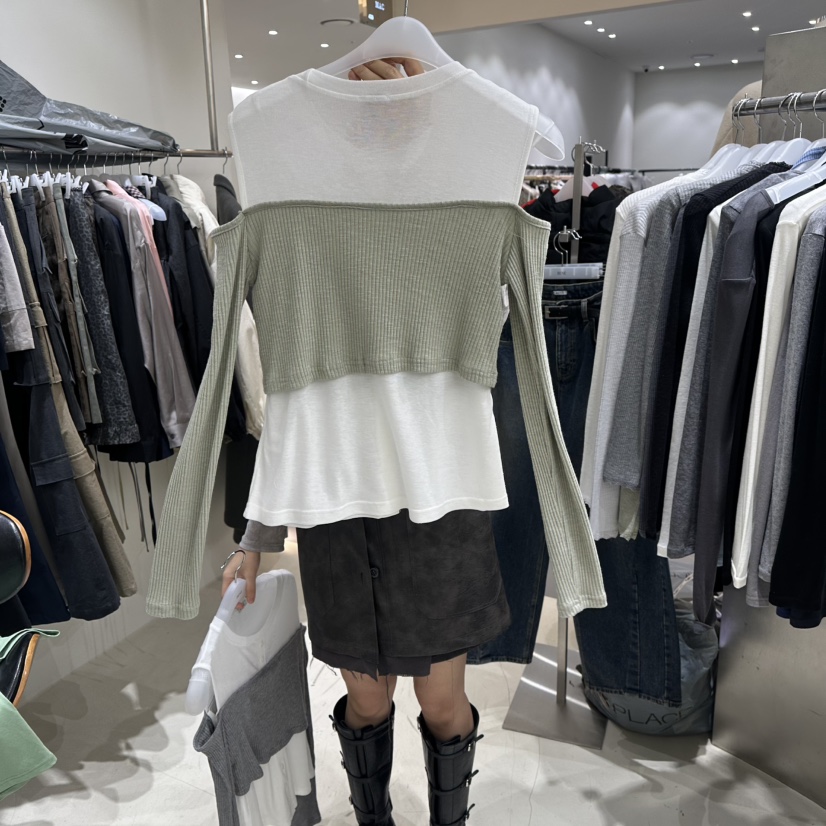 BENE韓國代購女裝新款職業熱賣休閑時尚26春夏真品長袖T恤BENE長袖T恤