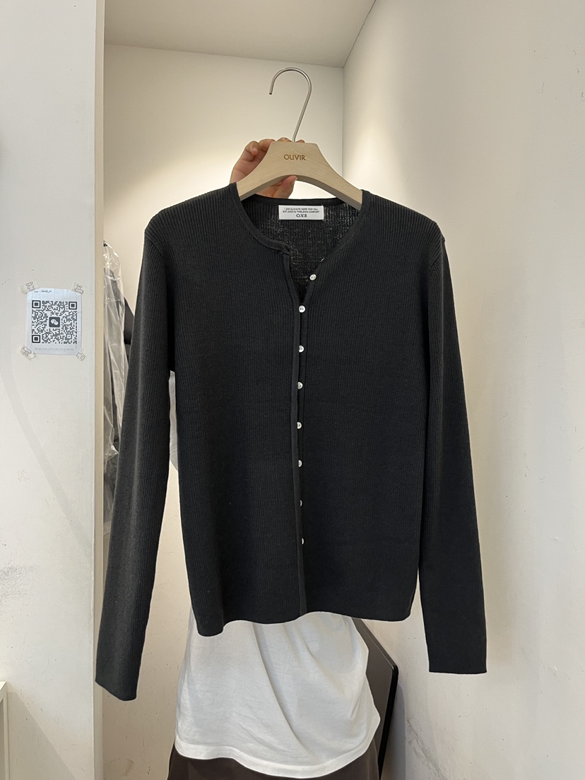 OUVIR韓國代購女裝新品職業時尚真品熱賣26春夏針織衫紐扣O.V.R/OUVIR針織衫圖色4