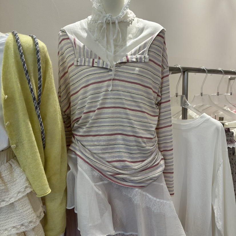 MIMME/LOOKK東大門直郵女士新款26春夏時尚推薦長袖T恤紐扣MIMME/LOOKK長袖T恤圖色1