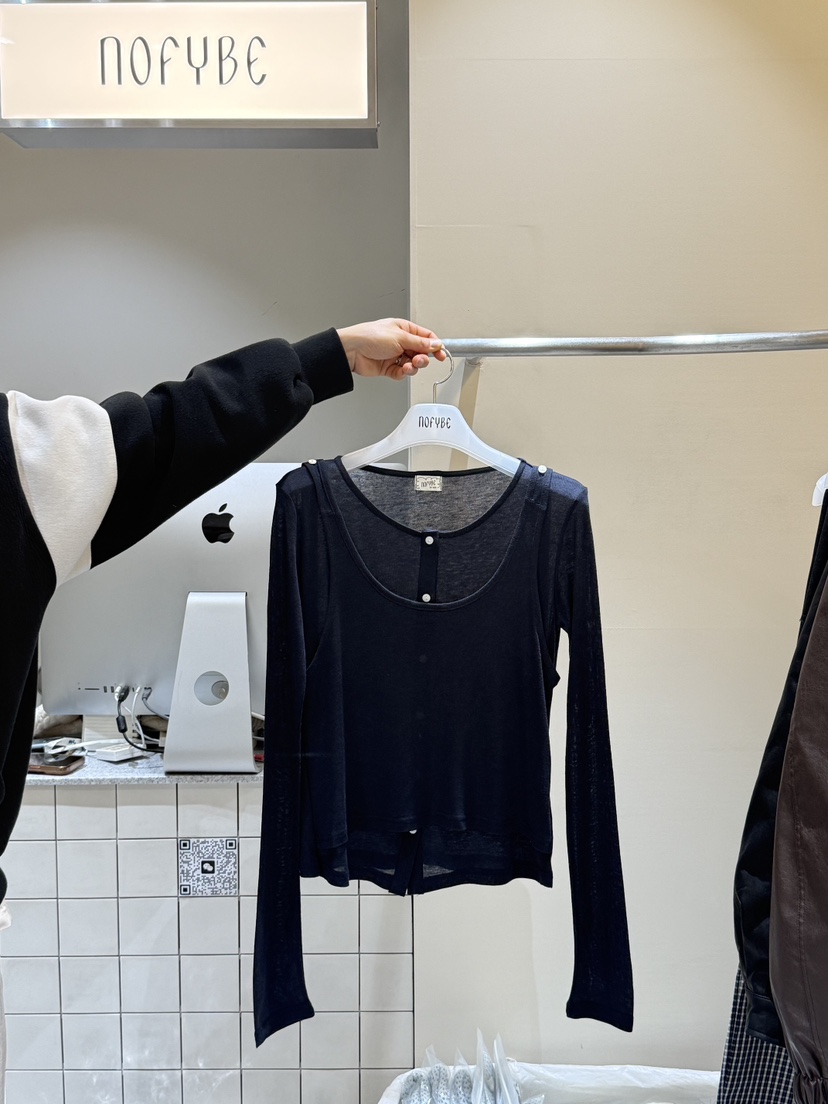 NOFYBE韓國代購女士新品人氣休閑時尚職業熱賣推薦長袖T恤NOFYBE長袖T恤圖色4