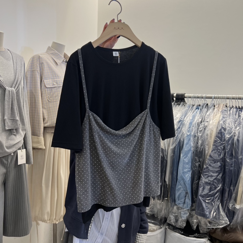 TAN&amp;COMO韓國直郵女裝新款26春夏人氣時尚T恤假兩件tan-COMOT恤圖色3