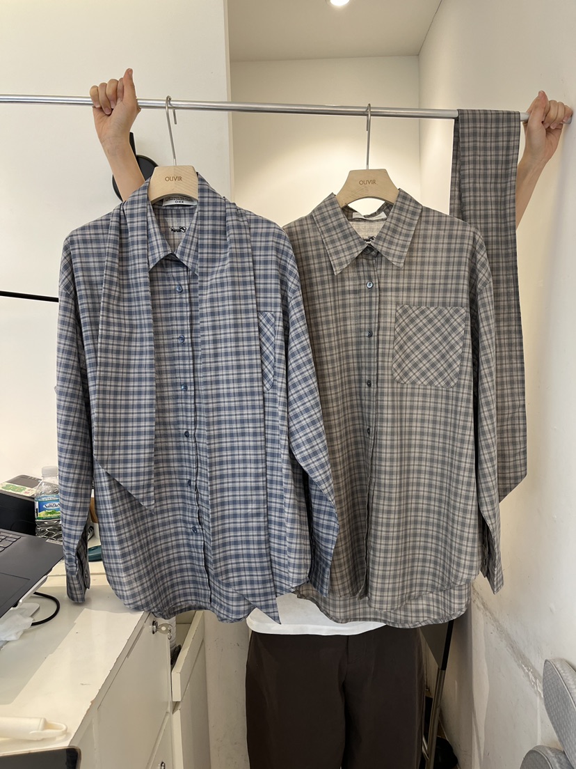 OUVIR東大門直郵女裝新品時尚休閑人氣熱賣套裝套裝格紋圍巾O.V.R/OUVIR套裝