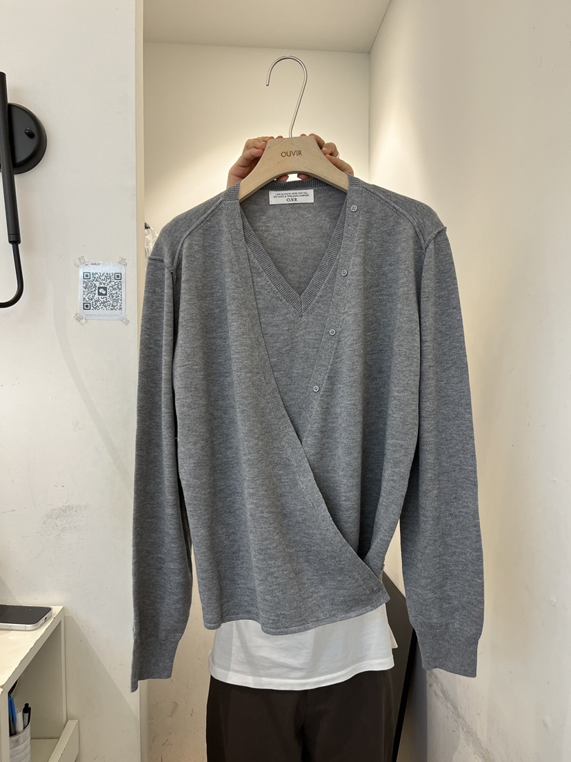 OUVIR韓國直郵女裝新款人氣時尚推薦職業休閑26春夏針織衫雙層O.V.R/OUVIR針織衫圖色2