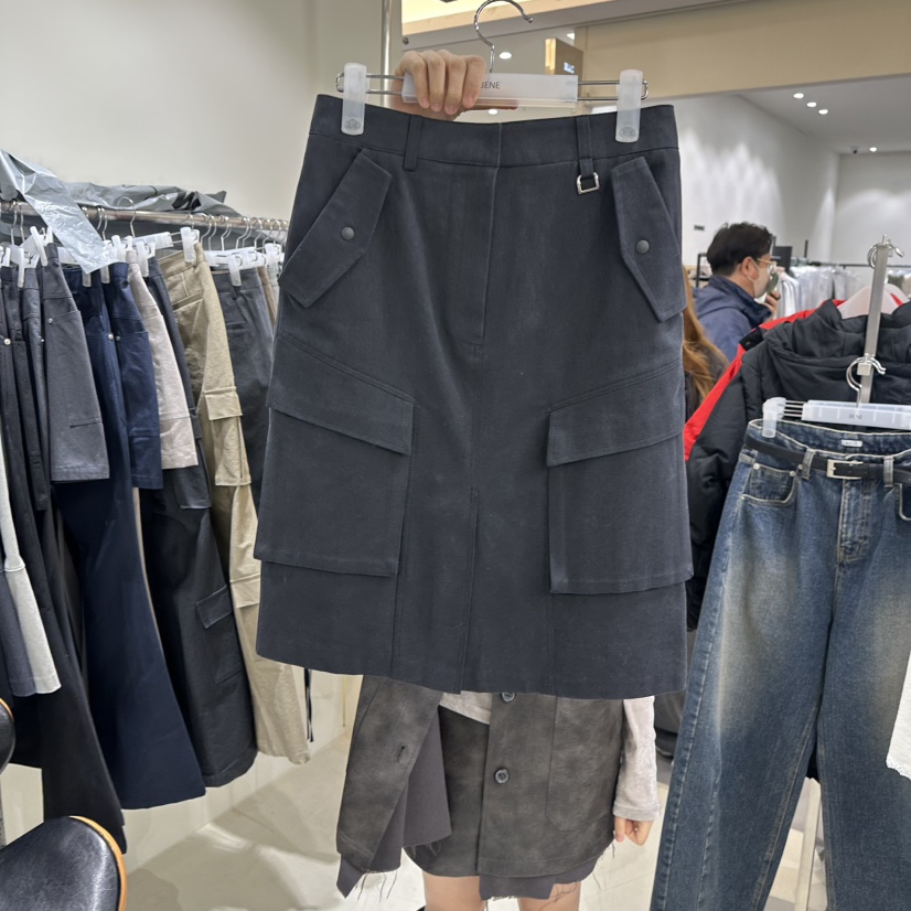 BENE韓國代購女裝新品熱賣人氣休閑推薦半身裙中短裙口袋BENE半身裙/中短裙圖色3
