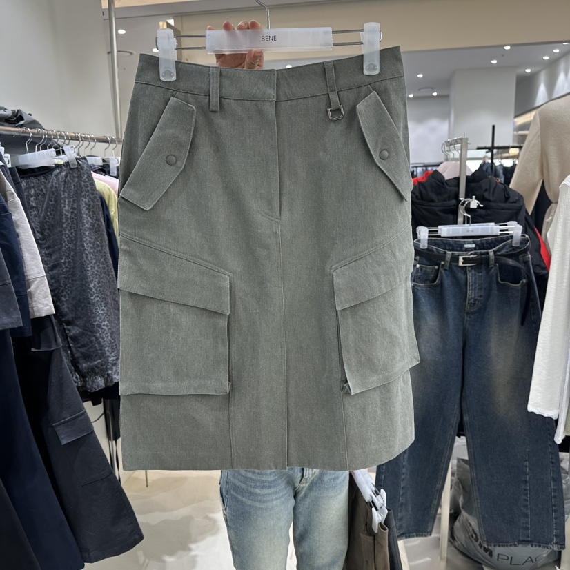 BENE韓國代購女裝新品熱賣人氣休閑推薦半身裙中短裙口袋BENE半身裙/中短裙圖色4