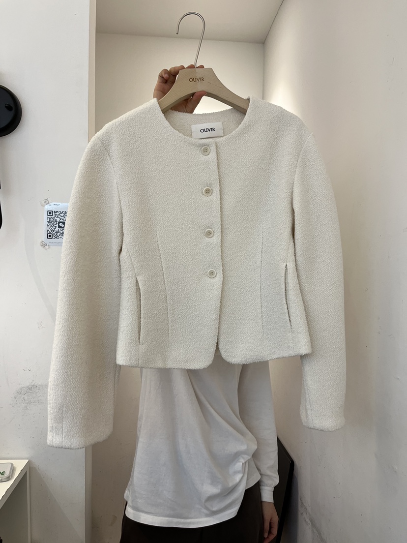 OUVIR韓國直郵女士新款時尚休閑職業推薦熱賣人氣夾克粗花呢O.V.R/OUVIR夾克圖色1