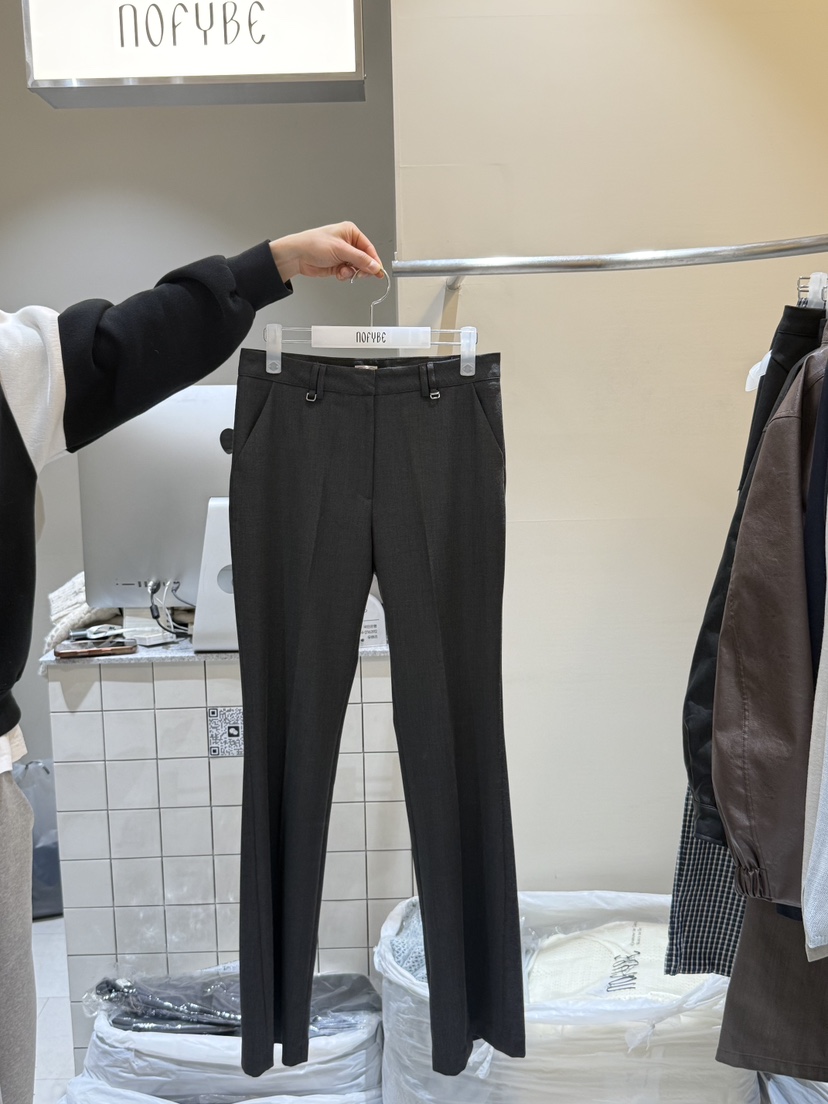 NOFYBE韓國代購女裝新品26春夏推薦時尚休閑職業熱賣休閑褲NOFYBE休閑褲圖色1黑色