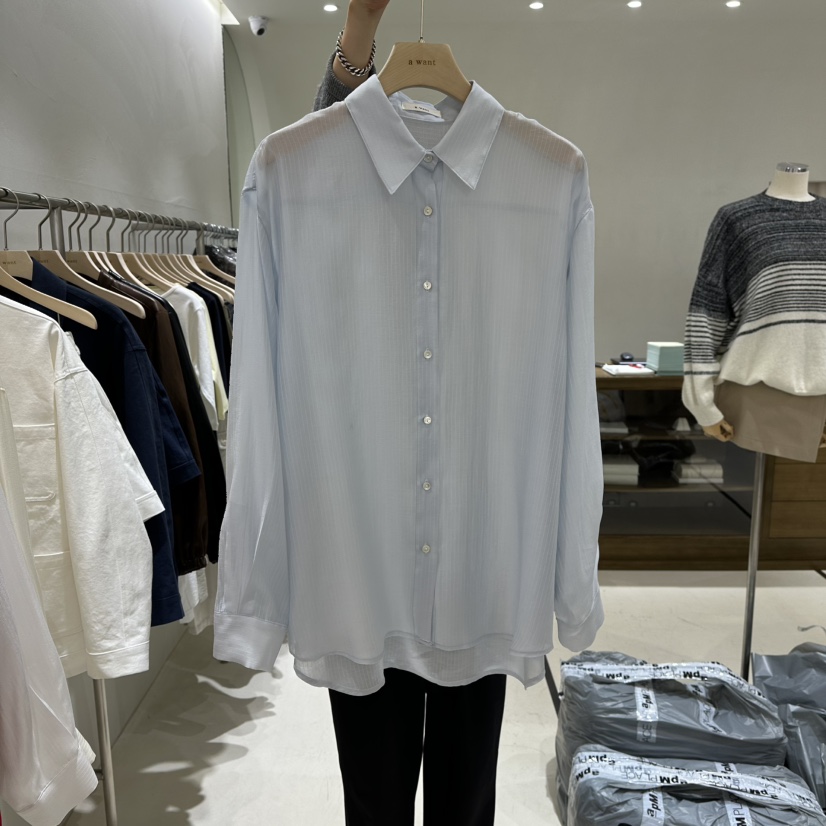 A WANT東大門實拍女士新款真品時尚26春夏襯衫蕾絲衫條紋A WANT襯衫/蕾絲衫圖色3