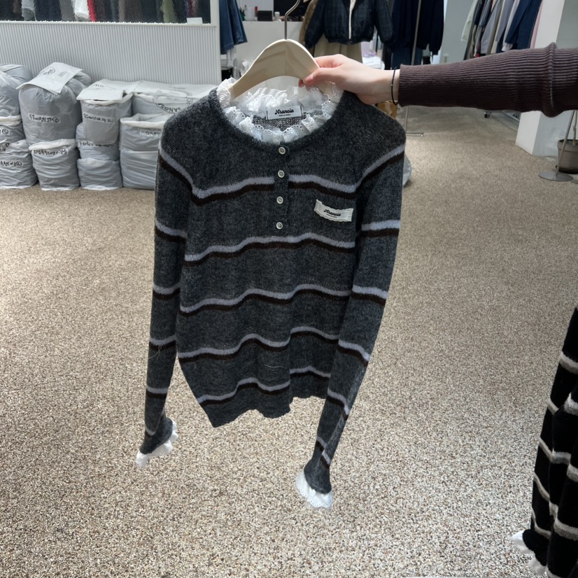 ARANCIA韓國代購女士新品真品人氣休閑職業針織衫單排扣開衫ARANCIA針織衫圖色2