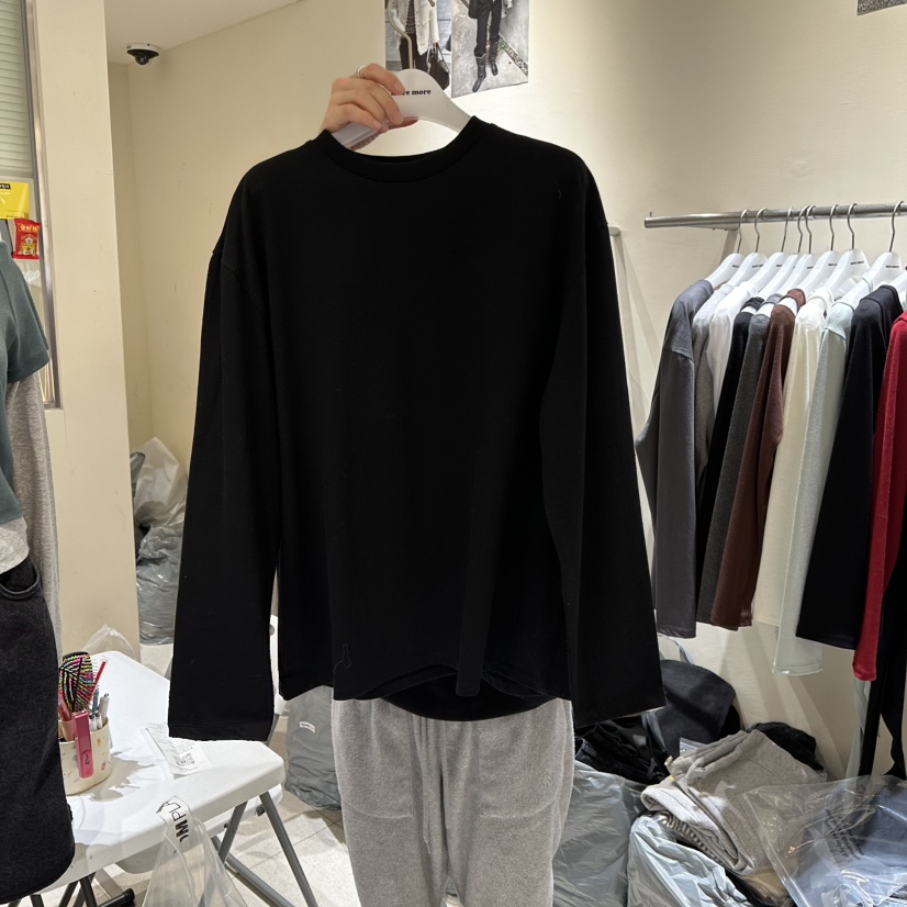 MOREMORE東大門實拍女士新款真品時尚人氣推薦長袖T恤絲綢more more長袖T恤圖色4