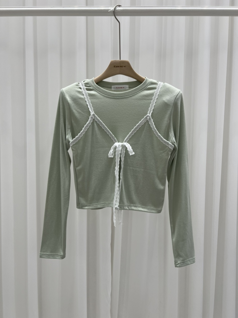 IF YOU SAY SO/PLUM-Q東大門實拍女士新品休閑長袖T恤假兩件IF YOU SAY SO/PLUM-Q長袖T恤圖色1