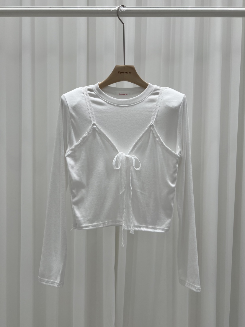 IF YOU SAY SO/PLUM-Q東大門實拍女士新品休閑長袖T恤假兩件IF YOU SAY SO/PLUM-Q長袖T恤圖色2