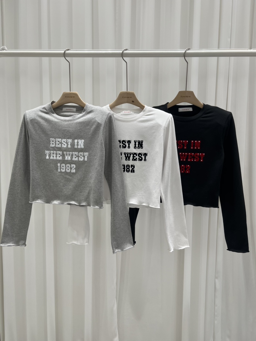 IF YOU SAY SO/PLUM-Q韓國代購女裝新品休閑長袖T恤IF YOU SAY SO/PLUM-Q長袖T恤