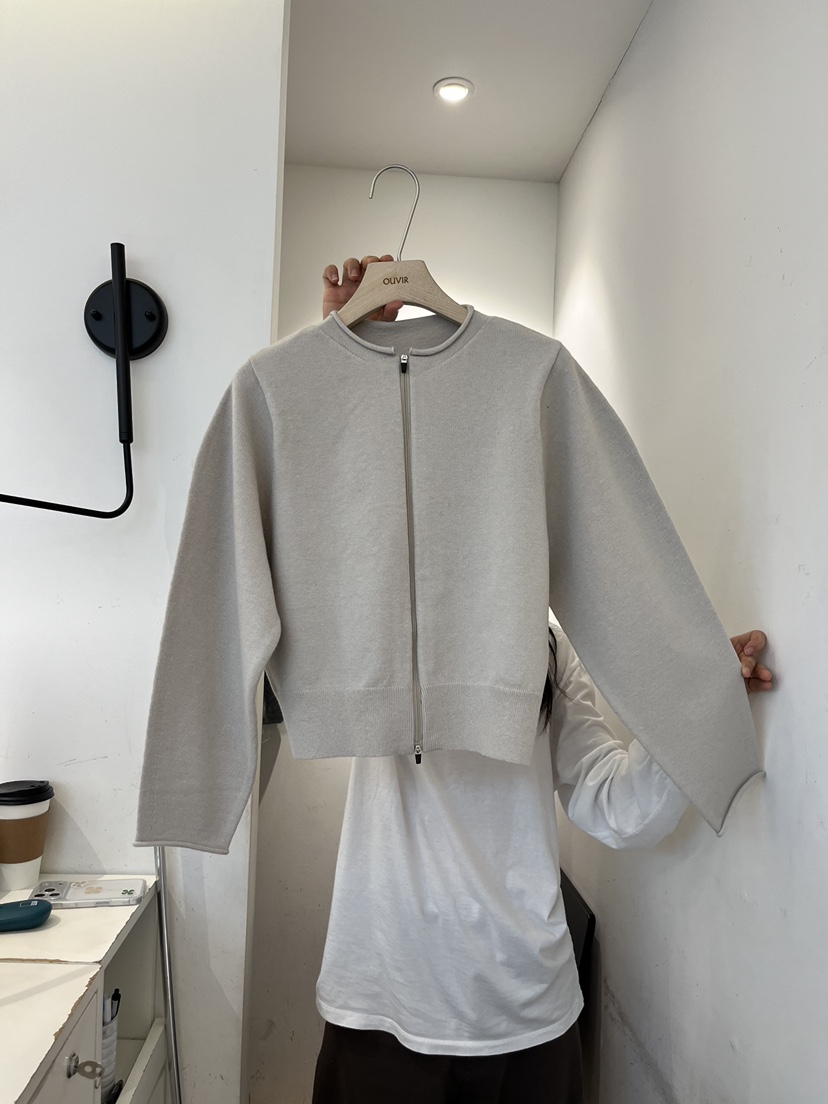 OUVIR東大門實拍女士新款熱賣真品時尚職業針織衫拉鏈開衫O.V.R/OUVIR針織衫圖色1