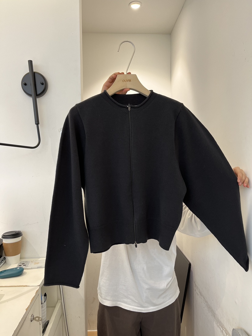 OUVIR東大門實拍女士新款熱賣真品時尚職業針織衫拉鏈開衫O.V.R/OUVIR針織衫圖色2