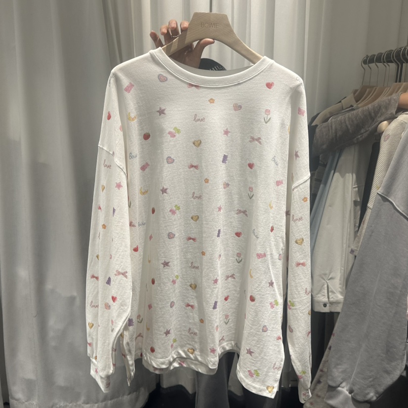 BOWIE東大門代購女士新品熱賣休閑人氣時尚真品推薦長袖T恤BOWIE長袖T恤圖色1