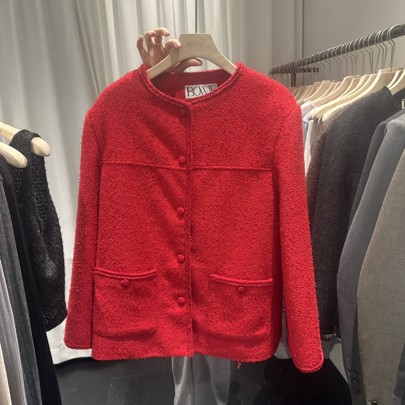 BOWIE韓國代購女裝新品休閑職業真品推薦熱賣時尚夾克花呢BOWIE夾克圖色1