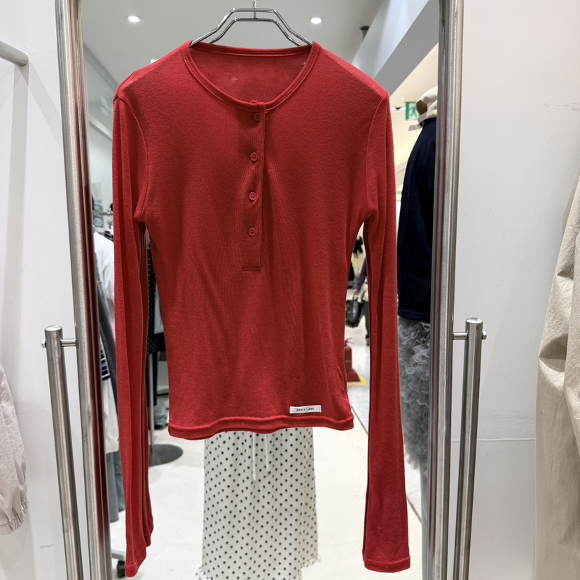 BRICKLANE韓國代購女裝新品時尚休閑熱賣長袖T恤羊毛紐扣BRICKLANE長袖T恤圖色4