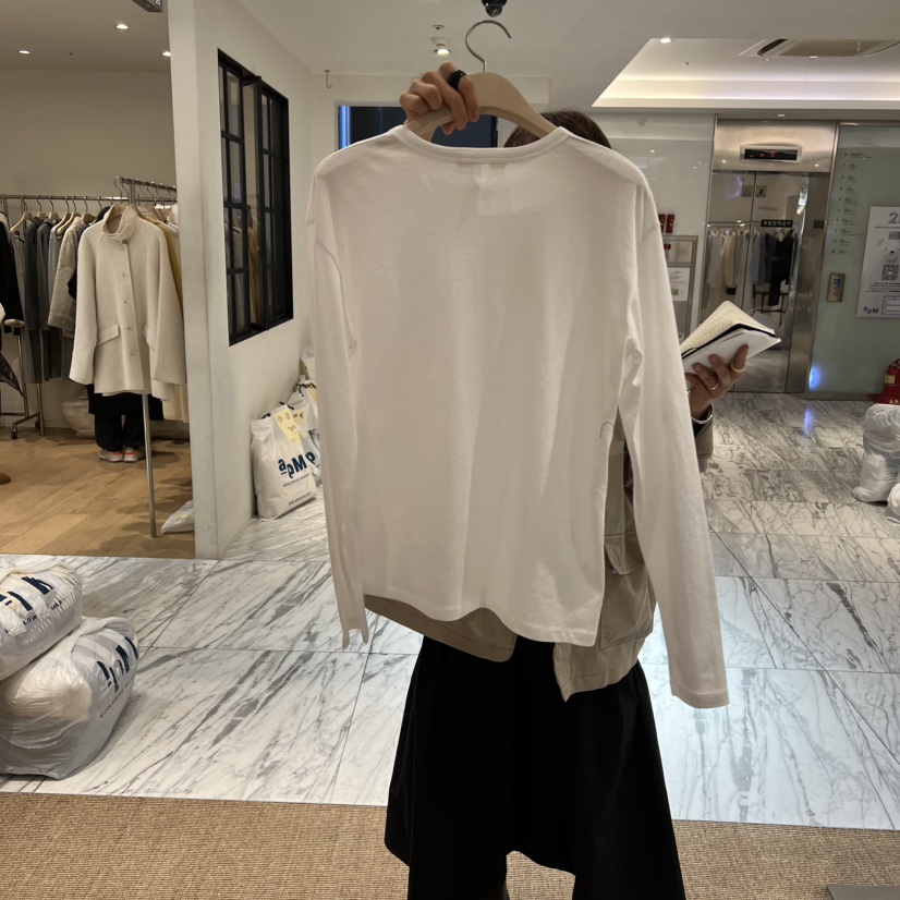 SELF SERVICE韓國直郵女士新品職業休閑時尚長袖T恤柔軟SELF SERVICE長袖T恤