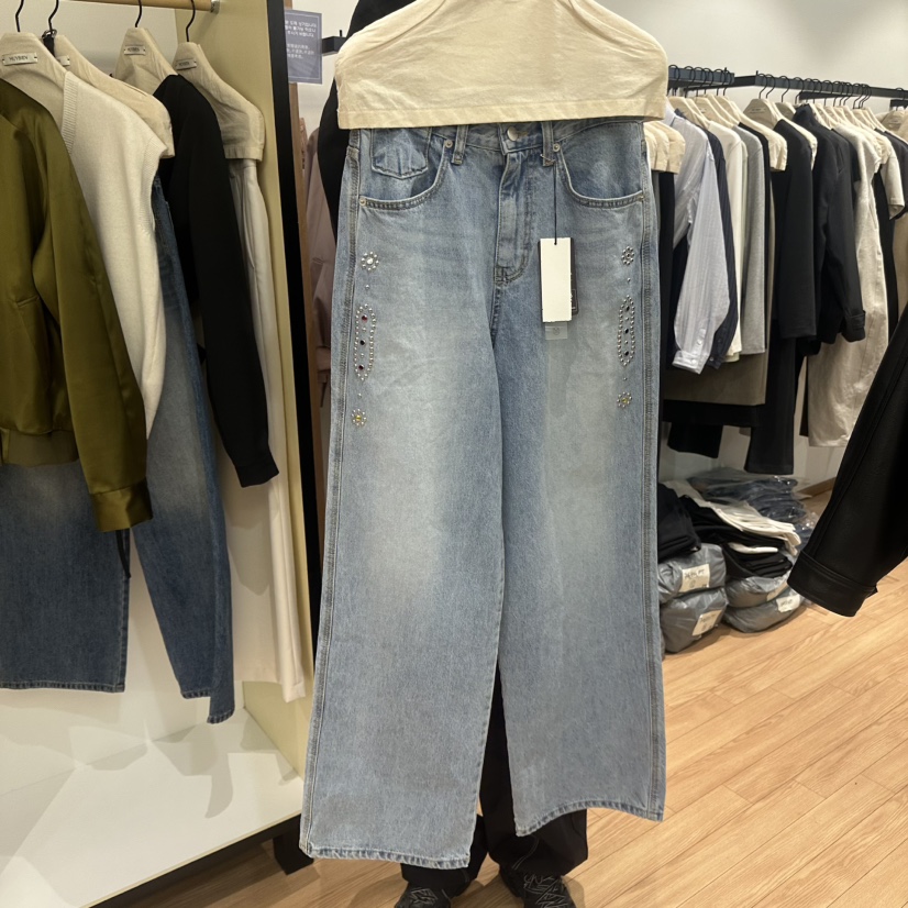 MUYBIEN東大門實拍女裝新品休閑人氣時尚職業26春夏牛仔褲MUYBIEN牛仔褲圖色1