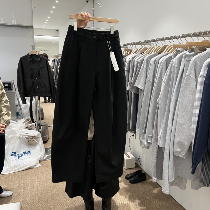 SELF SERVICE韓國直郵女裝新品人氣職業熱賣真品休閑褲褶裥SELF SERVICE休閑褲圖色1