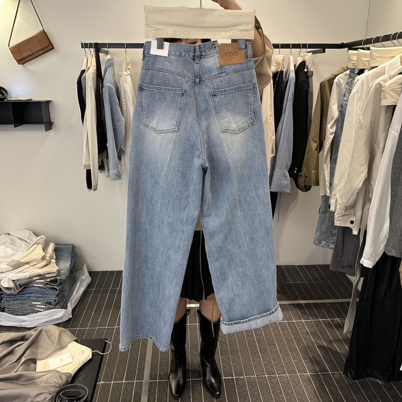FIND-P韓國直郵女裝新款時尚26春夏職業熱賣真品推薦牛仔褲FIND-P牛仔褲