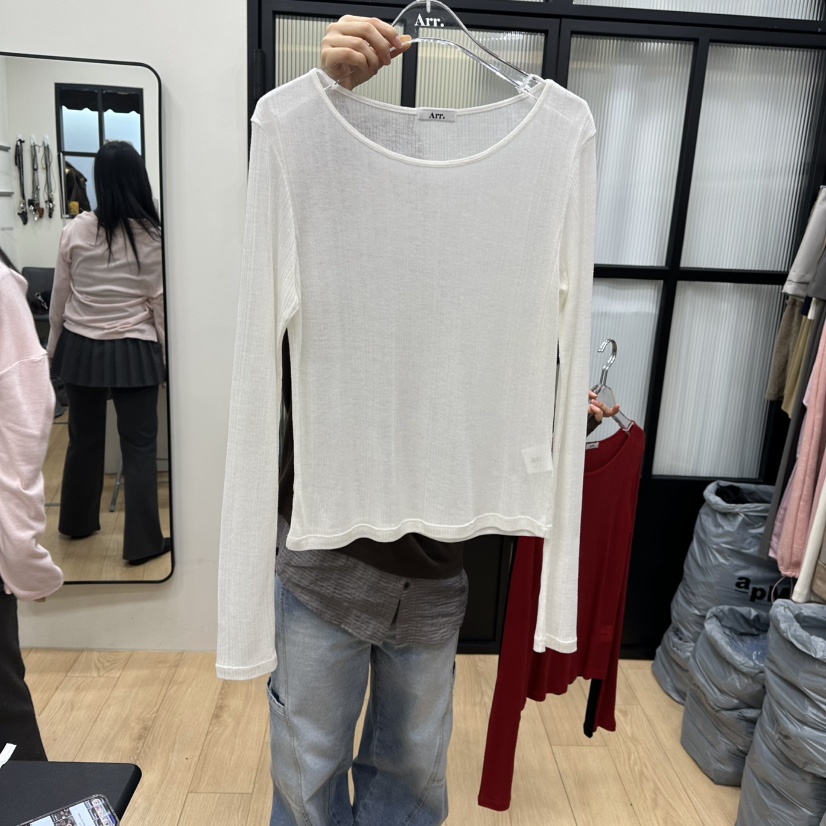 ARR韓國代購女士新款休閑熱賣26春夏推薦人氣時尚長袖T恤ARR長袖T恤圖色1