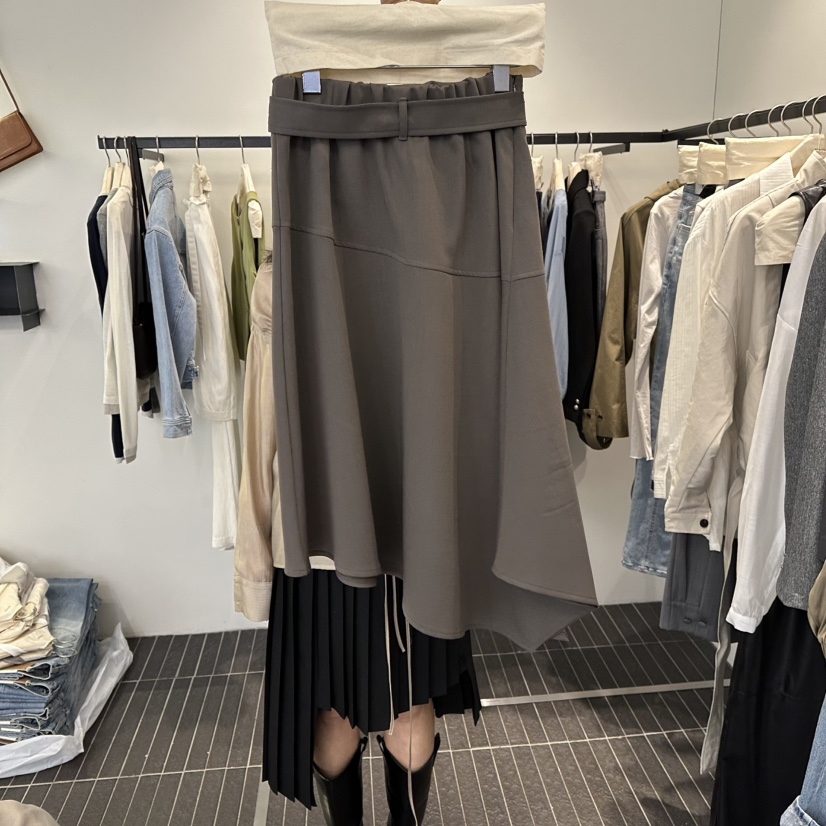 FIND-P東大門實拍女裝新品熱賣人氣職業推薦休閑長裙含腰帶FIND-P長裙