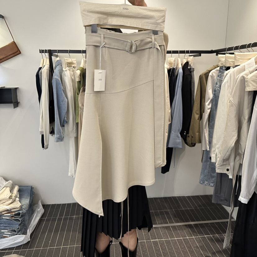 FIND-P東大門實拍女裝新品熱賣人氣職業推薦休閑長裙含腰帶FIND-P長裙圖色1
