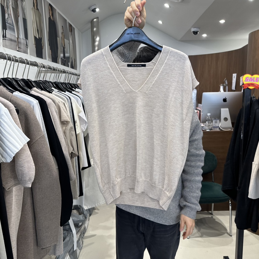LE EDITION韓國代購女士新品熱賣26春夏時尚真品針織衫V領LE BOENE針織衫圖色2