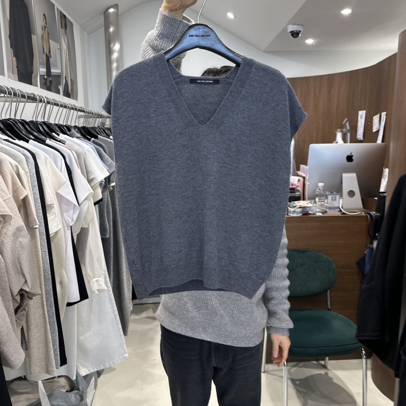 LE EDITION韓國代購女士新品熱賣26春夏時尚真品針織衫V領LE BOENE針織衫圖色3