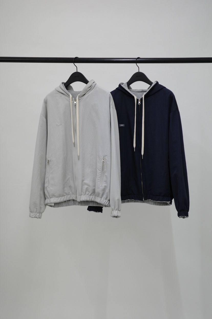 OBJECT東大門實拍女裝新款熱賣休閑26春夏夾克連帽拉鏈衫雙面OBJECT夾克