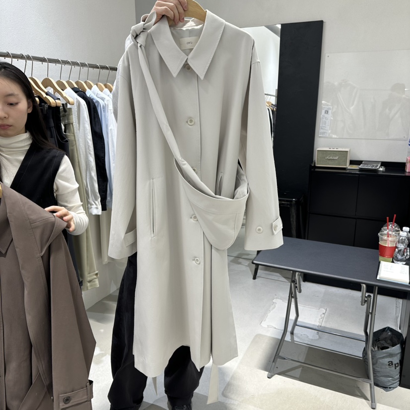 OVU韓國直郵女士新品真品推薦職業人氣休閑時尚熱賣長款風衣OVU長款風衣圖色1