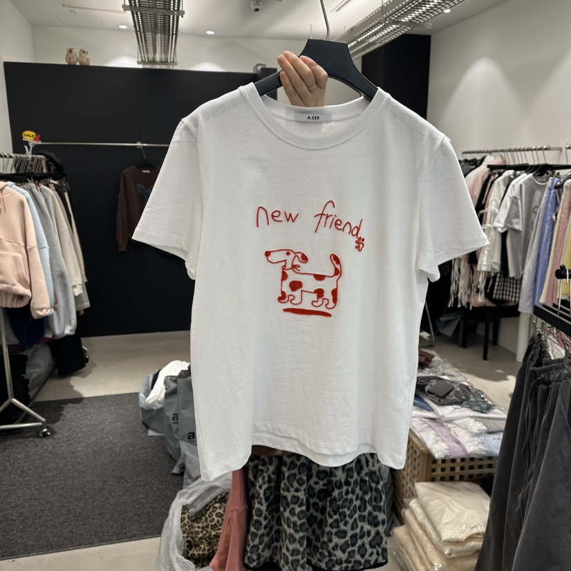 A.CES東大門直郵女士新品熱賣26春夏推薦時尚T恤不含披肩A.CEST恤圖色2