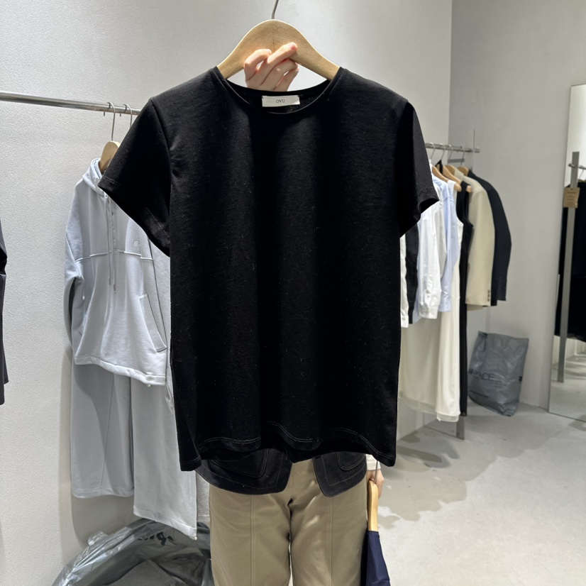 OVU韓國代購女裝新款職業真品時尚人氣熱賣推薦26春夏T恤OVUT恤圖色8黑色