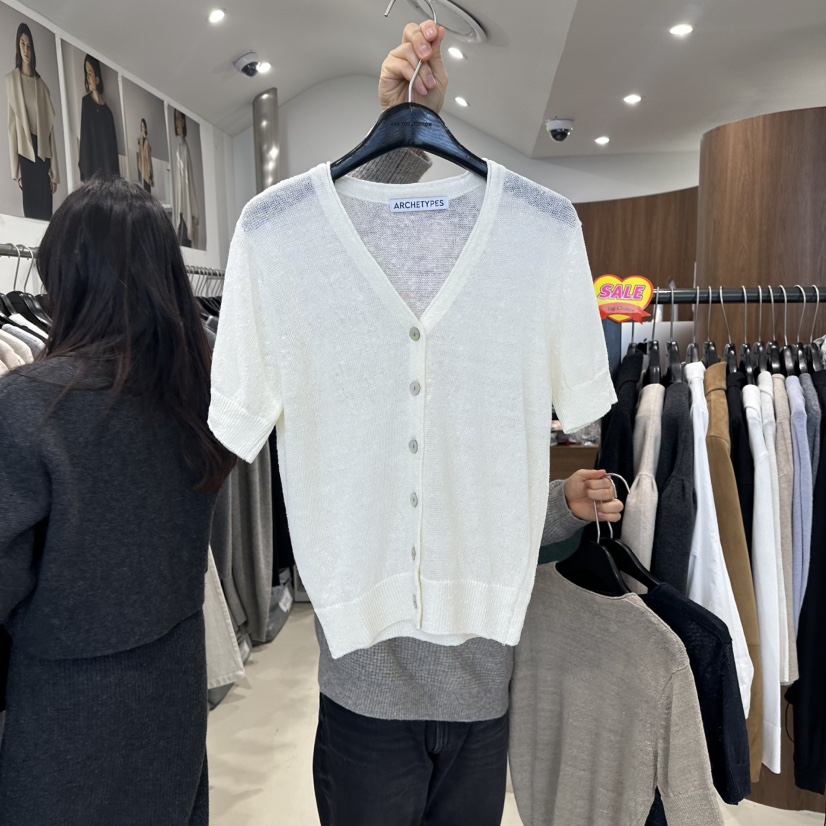 LE EDITION韓國代購女士新款職業時尚休閑針織衫亞麻開衫LE BOENE針織衫圖色1