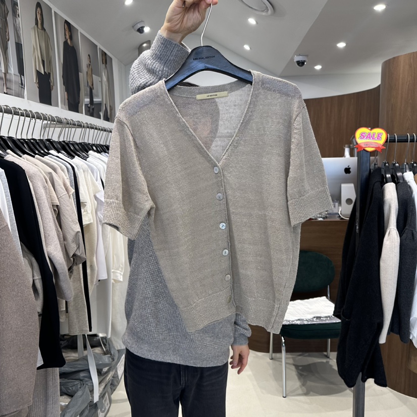 LE EDITION韓國代購女士新款職業時尚休閑針織衫亞麻開衫LE BOENE針織衫圖色3