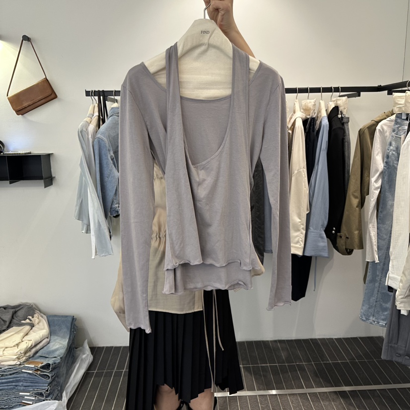 FIND-P韓國直郵女裝新款真品熱賣時尚職業26春夏長袖T恤FIND-P長袖T恤圖色2