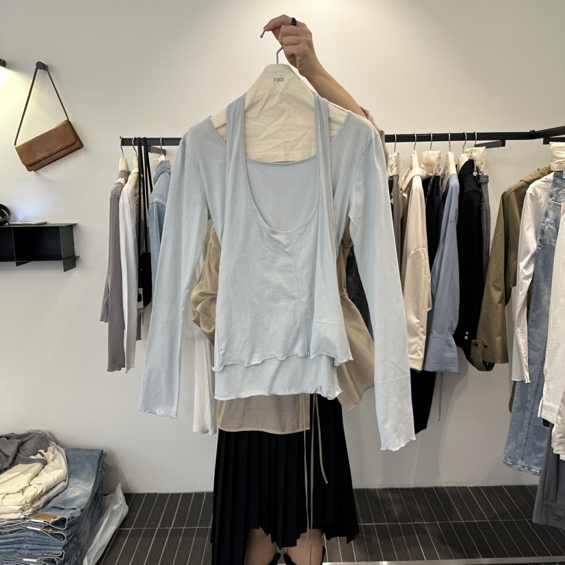 FIND-P韓國直郵女裝新款真品熱賣時尚職業26春夏長袖T恤FIND-P長袖T恤圖色3
