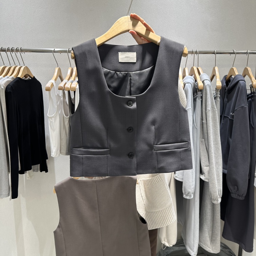 OVU韓國代購女士新款職業真品時尚熱賣休閑26春夏推薦馬甲OVU馬甲圖色1