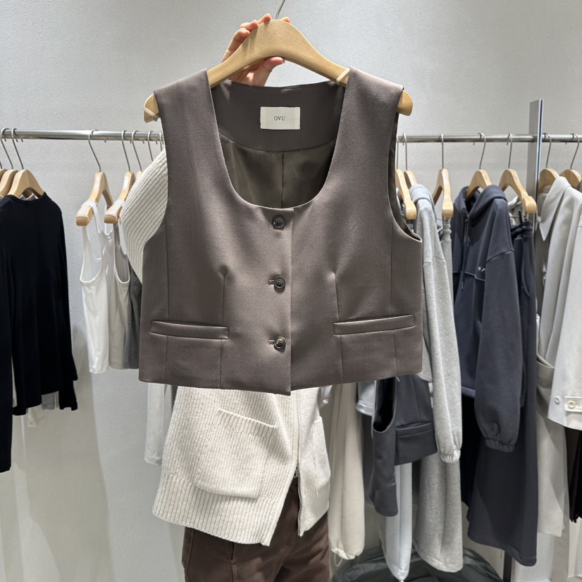 OVU韓國代購女士新款職業真品時尚熱賣休閑26春夏推薦馬甲OVU馬甲圖色2