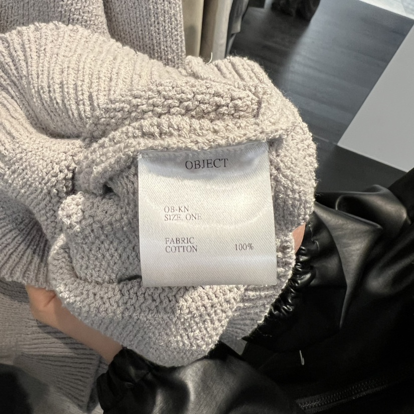 OBJECT東大門代購女裝新款熱賣休閑時尚26春夏針織衫棉質圓領OBJECT針織衫