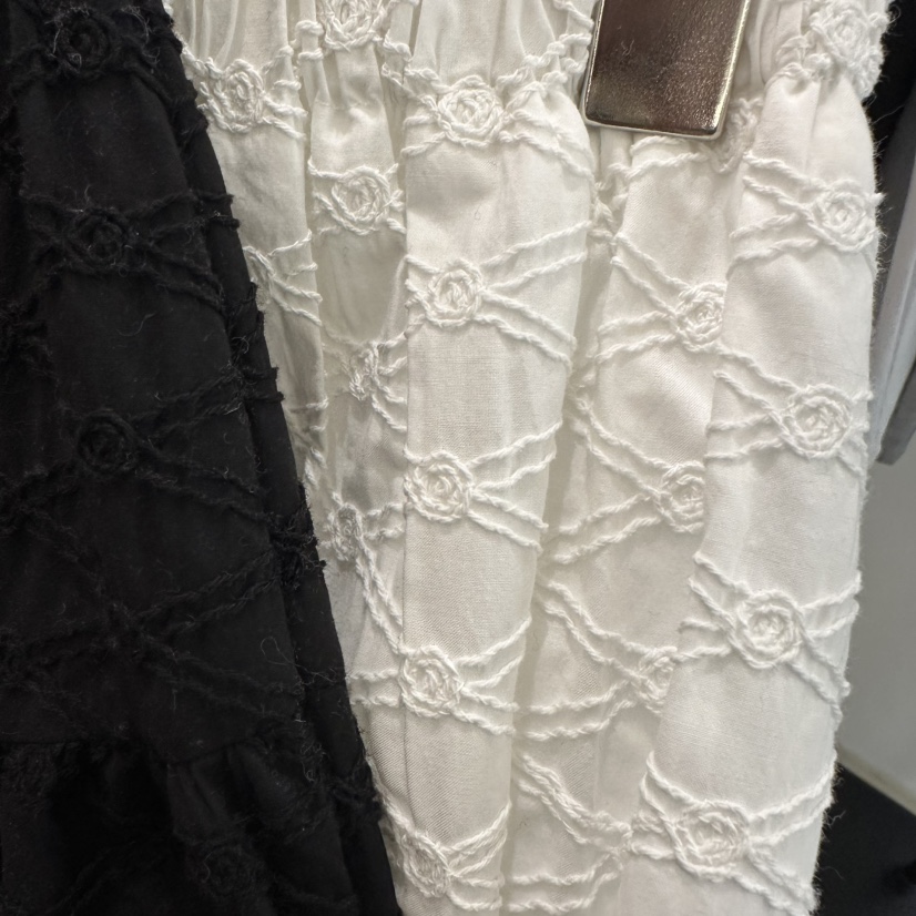 A.CES韓國直郵女士新款休閑職業時尚26春夏推薦長裙刺繡A.CES長裙