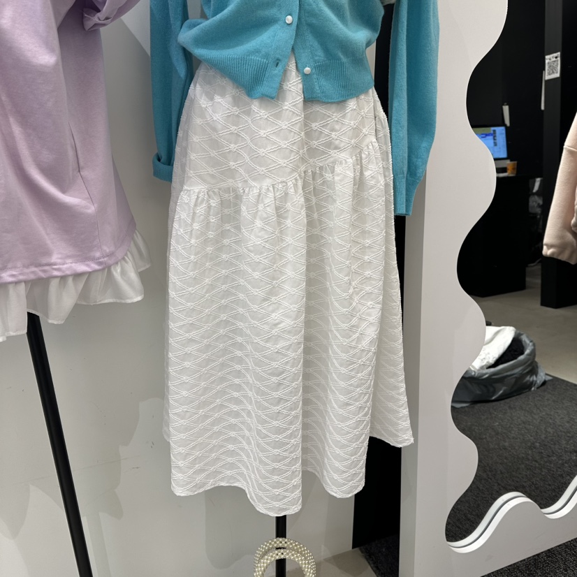 A.CES韓國直郵女士新款休閑職業時尚26春夏推薦長裙刺繡A.CES長裙圖色1