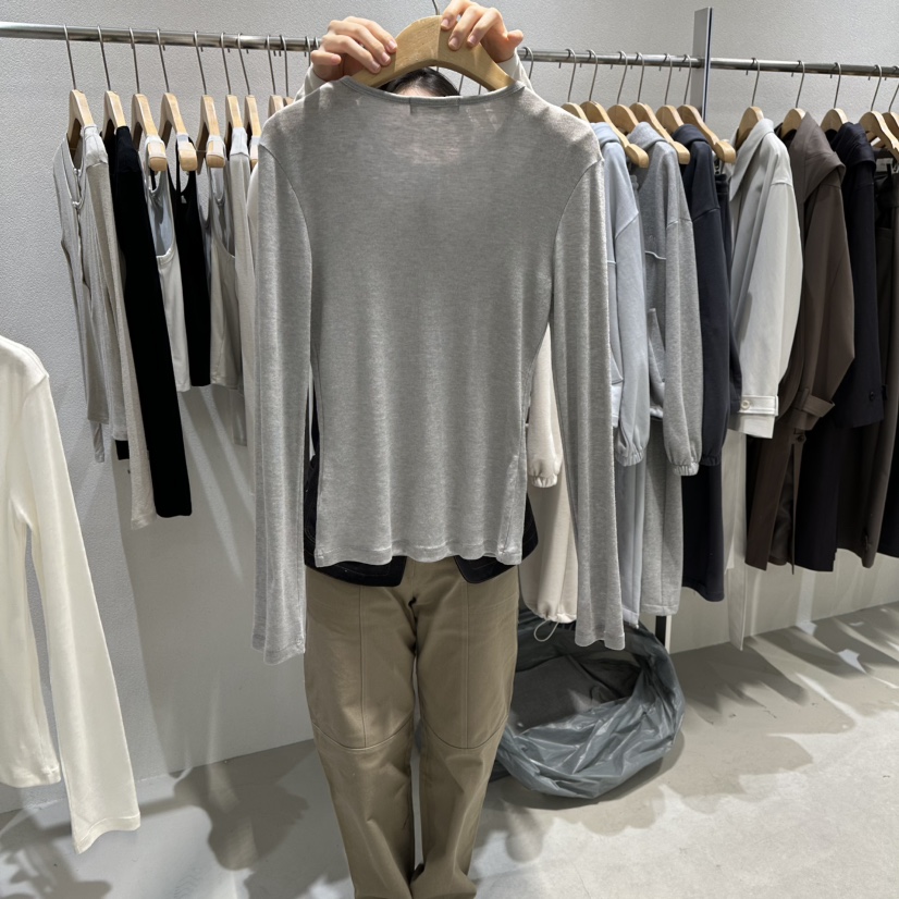 OVU韓國直郵女士新品26春夏時尚職業休閑人氣長袖T恤假兩件OVU長袖T恤