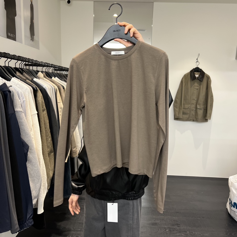 OBJECT東大門代購女裝新款推薦熱賣職業真品26春夏長袖T恤鏤空OBJECT長袖T恤圖色3