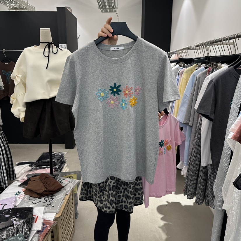 A.CES韓國直郵女裝新品職業休閑推薦26春夏熱賣時尚人氣T恤A.CEST恤圖色1