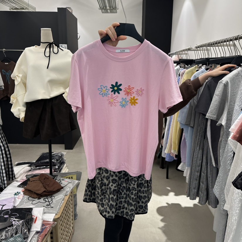 A.CES韓國直郵女裝新品職業休閑推薦26春夏熱賣時尚人氣T恤A.CEST恤圖色2