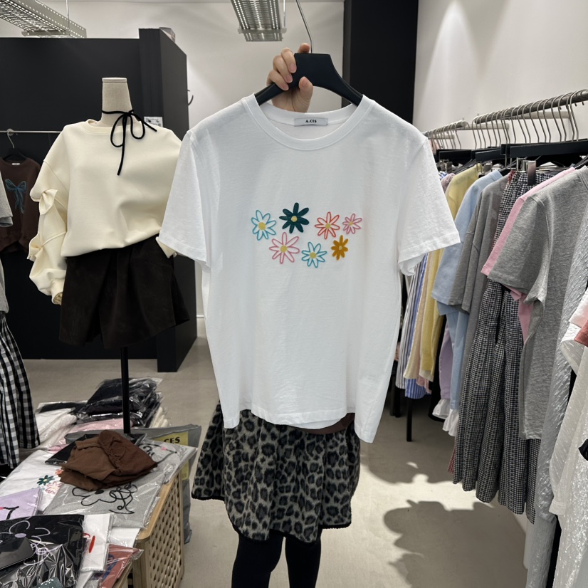 A.CES韓國直郵女裝新品職業休閑推薦26春夏熱賣時尚人氣T恤A.CEST恤圖色3